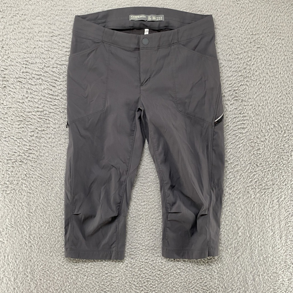 Icebreaker Capri Pants Womens 28 Gray Merino Hiking Lightweight Outdoors